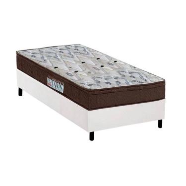 Imagem de Cama Base Box Solteiro Branco Colchão ISO 150 D45 - Ortobom