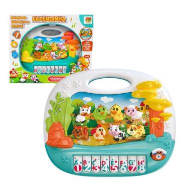 Imagem de Teclado Musical Fazendinha Educativo Luzes Animais Infantil DMT6897 - 