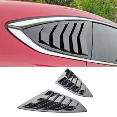 Imagem de Acabamento de janela de triângulo traseiro de carro compatível com IAMANDO L 2022 Kit de tampa de acabamento de janela de ventilação lateral traseira acessórios de carro (preto brilhante)