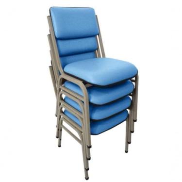 Imagem de Kit Com 4 Cadeiras Para Auditórios Linha Hotel Smart Azul - DESIGN OFF