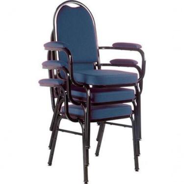 Imagem de Kit Com 3 Cadeiras Para Auditório Linha Hotel disponível na cor Azul. 