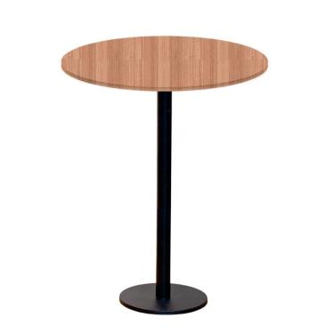 Imagem de Mesa Pisa Beta Bistrô Fratini 107,50cm (a) Disco Redondo Preto Tampo Mdp Redondo Noce Nat 80cm (l)