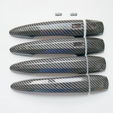 Imagem de Novo conjunto de capa de maçaneta para Nissan Altima 2019 2020 2021 Sentra 2020 2021 (estilo fibra de carbono)