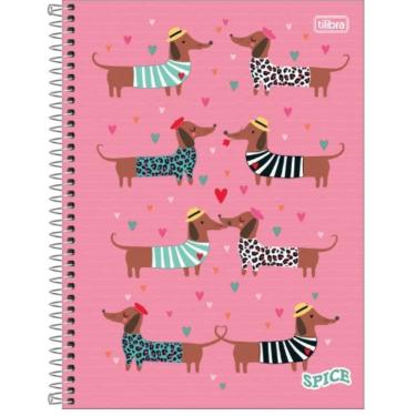 Imagem de Caderno Espiral Capa Dura Universitário 1 Matéria Spice Feminino 80 Folhas Tilibra Cachorro