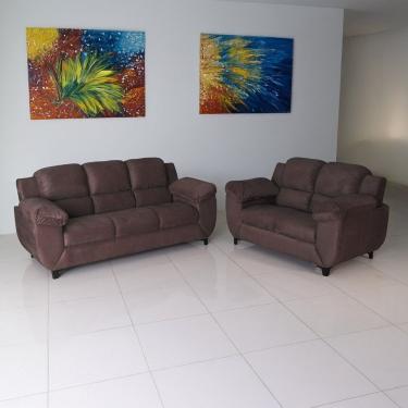 Imagem de Sofa Para Sala De Estar 2 Lugares Clássico Marrom