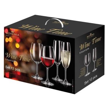Imagem de Kit 12 Taças De Cristal Bohemia Para Vinho E Espumante