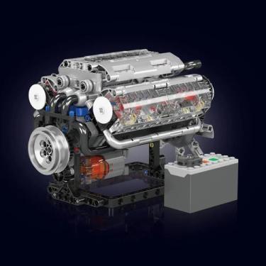 Imagem de Kit De Modelo De Carro Elétrico V8 Mould King Em Miniatura Com Bateria