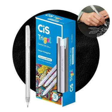Imagem de Caneta Gel Trigel 0.8mm Cor Branca Caixa 12u CIS Sertic para Desenho P