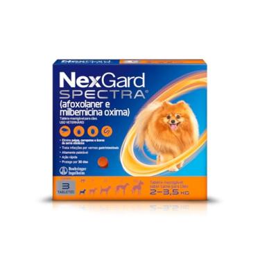 Imagem de NexGard Spectra Antipulgas, Carrapatos e Vermífugos para Cães de 2 a 3,5kg - 3 tabletes