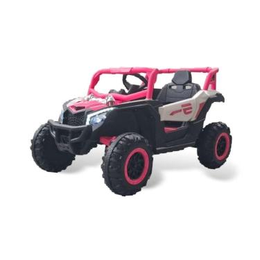 Imagem de Quadriciclo Utv Carro Elétrico Bang Toys Infantil 12v R3 Com Controle Remoto Rosa