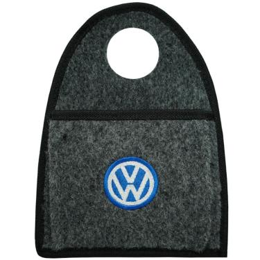 Imagem de Lixeira Lixinho Automotiva Carro Carpete Logo Bordado para Câmbio Grafite