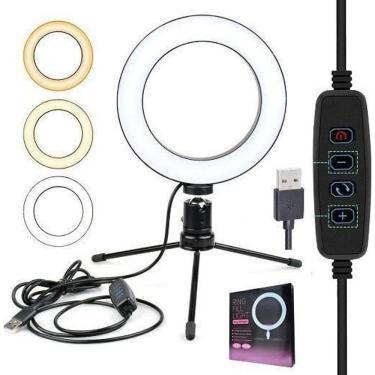 Imagem de Kit Youtuber Microfone Lapela Celular Iluminador Ring Light