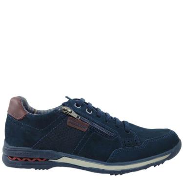 Imagem de Sapatênis Masculino Casual Dia a Dia Passeio Trabalho em Couro Calce Fácil Conforto Amortech Pegada-Masculino