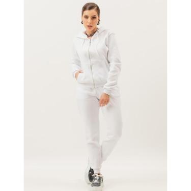 Imagem de Conjunto moletom Calca e Blusa Abrigo agasalho c/ Ziper Bolsos Touca Canguru-Feminino