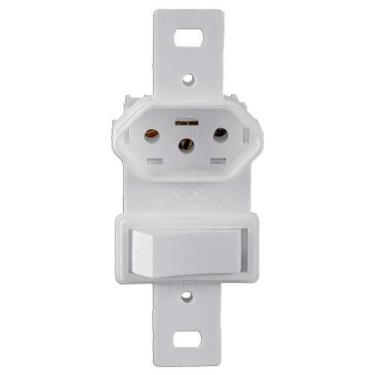 Imagem de Interruptor Simples 6a + Tomada 2p+t 10a Para Condulete - Ilumi - 250v