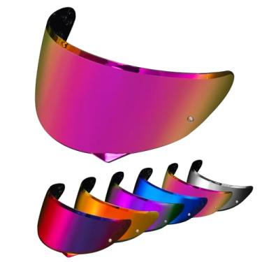 Imagem de PSLER Viseira HJ-34P - Viseira HJ-34P matizada C10 Capacete Viseira Pinlock-Ready Face Shield para HJ-34P C10, rosa vermelho escuro