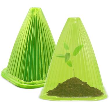Imagem de 20 pcs de plantas de jardim cloches, 22 x 19 cm de plástico protetores de plantas, plantas reutilizáveis cobre mini estufa para planta de jardim, planta cúpula sino tampa para proteção " (green)