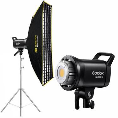 Imagem de Iluminação Led Softbox Fino 30x120cm Godox Sl60ii D com Tripé Inox