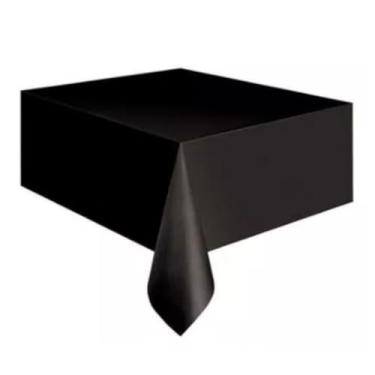 Imagem de Kit 10 Toalhas Plástica de Mesa Para Convidados 70x70cm(Preto)