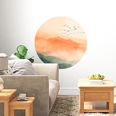 Imagem de Adesivo Redondo Aquarela 14 Lavável Estilo Minimalista Ideal Para Parede De Quartos Escritórios Salas