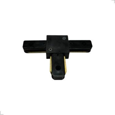 Imagem de Conector Emenda T Para Trilho 2 Fios Led Eletrificado Preto - Luminatt