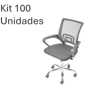 Imagem de Kit 100 Cadeiras para Escritório Diretor Tela Mesh Tok 3310 Preto