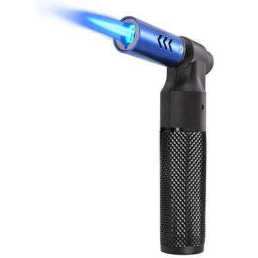 Imagem de Luxgaze Isqueiros de tocha de butano, recarregáveis, de chama de jato, portátil, mini recarregáveis, à prova de vento, para acampamento, cozimento, solda, cozinha, soldagem, churrasqueira, (gás não