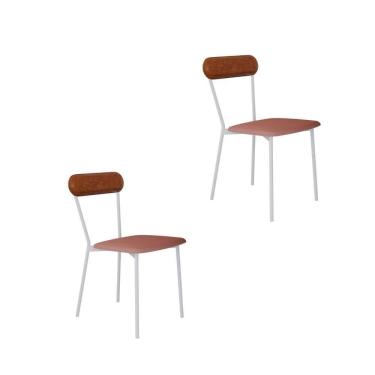 Imagem de Cadeira Vintage Emília Fixa C-4 Pes 450 X 505 X 810 Mm C-2 Un. Pés Brancos. Cy.tlp.rse-cn.cml Tulipa Rse-cn.caramelo