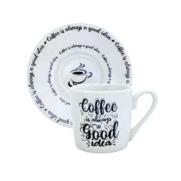 Imagem de Conjunto De Xícaras 80ml De Porcelana Com Pires Chá Café Da Manhã Coffee Selecione Modelo (Good Idea)