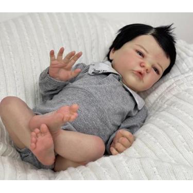 Imagem de Bebê Reborn Menino Atticus Silicone, Enxoval completo com 17 itens, Po