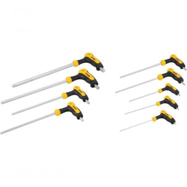 Imagem de Jogo De Chaves Allen Abaulada Cabo T 2mm A 10mm Com 9 Peças Vonder