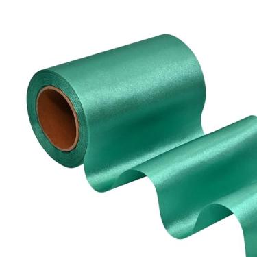 Imagem de Simplegoal Fita de cetim azul aqua 10 cm 15 jardas fita de seda grande para embrulho de presente kit de cerimônia de corte grande abertura cadeira faixa mesa cabelo carro laços costura artesanato