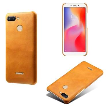 Imagem de Capa para Xiaomi Redmi POCO M3 Pro,Proteção contra quedas,Casca de volta de cor sólida simples,Design de couro de imitação de plástico-Orange