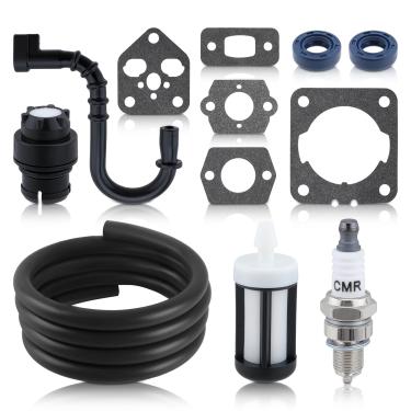 Imagem de BG56 BG86 Kit de reconstrução de junta e saída de mangueira de linha de combustível para sopradores Stihl BG56 BG66 BG86 SH56 SH86#42413587700 00003505800