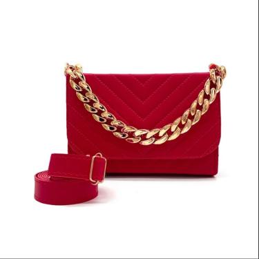 Imagem de Bolsa Clutch Festa Haldrys Detalhes Alça Dourada Fixa e Alça Removivel