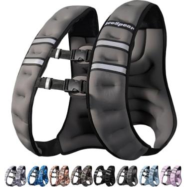 Imagem de AceSpear Colete pesado para homens e mulheres 4,5 kg/6,4 kg/8,2 kg/10,9 kg colete de peso corporal para corrida, caminhada, treino de força (cinza, 5,4 kg)