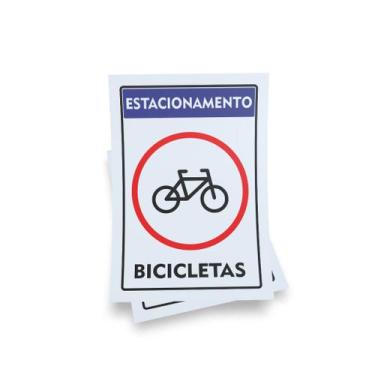Imagem de Kit 3 Placas sinalização 15x21cm EM PVC PL(274) - Tema: Bicicletário -
