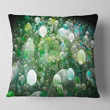 Imagem de Design verde molécula fractal padrão abstrato sala de estar, sofá, almofada de alta qualidade e capa de almofada impressa 40,64 cm x 40,64 cm