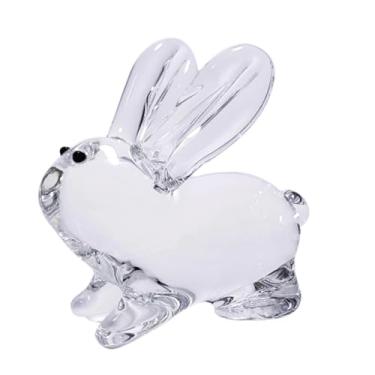 Imagem de Ornamentos de trompete de animais de cristal de coelho de vidro criativos feitos à mão mini acessórios de carro de vidro bonito presente de aniversário