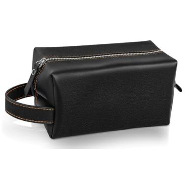 Imagem de Necessaire Masculina, Necessaire Masculina Couro, Material em Couro(Preto) para Trabalho Estojo Viagem e Uso Diário