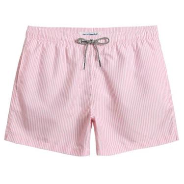 Imagem de Calções de banho mágicos para homens com forro de malha rosa de secage