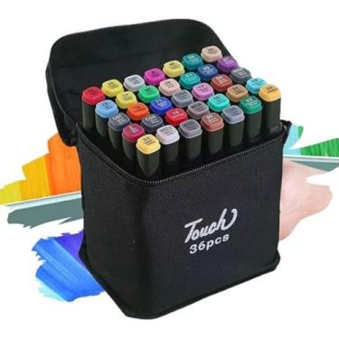 Imagem de Kit Caneta Touch 36 Cores Ponta Dupla Canetinha Para Pintar Bobbie Goo