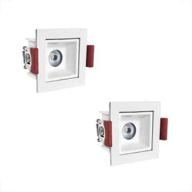 Imagem de 2 Spot Embutir Mini Led Downlight Recuado Sala 3000K Bet55