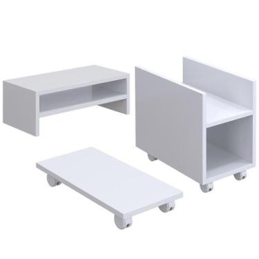 Imagem de Kit Suporte Para Cpu Nobreak Guide Cyber E Suporte Branco - LYAM DECOR