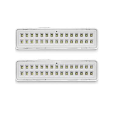 Imagem de Kit 2 Luminárias Emergência Lítio 30 Leds 2W Biv Elgin