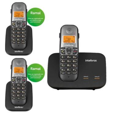 Imagem de Kit Telefone Sem Fio 3 Aparelhos 2 Linhas TS 5150 Base e 2 Ramais TS 5