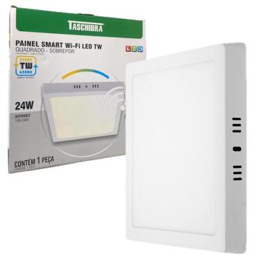 Imagem de Painel Plafon Quadrado Sobrepor 24w Inteligente Smart Wi-fi - TASCHIBR