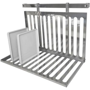 Imagem de Escorredor de Louças Dobrável Suspenso de Parede Inox Haus