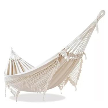 Imagem de Rede de Dormir Descanso Muitas Cores Luxo Casal grande Gigante Pernambucana Crua/Bege(Cru)