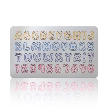 Imagem de UNICRAFTALE Estênceis de letras de metal para desenhar, lindos modelos de desenho do alfabeto, aço inoxidável, reutilizáveis, números, para fazer você mesmo, scrapbook, gravação, queima de madeira